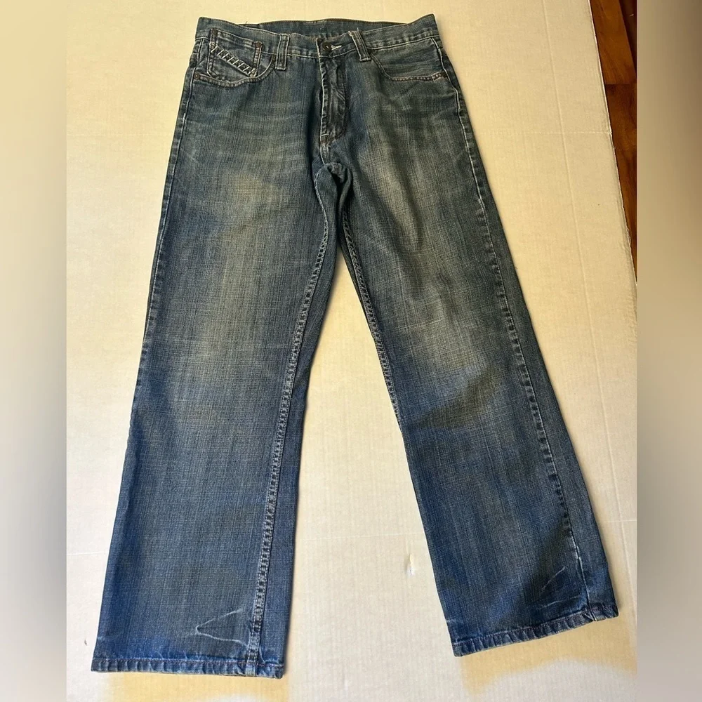 Flypaper Blue Relaxed Fit Mens Jeans‎ durable with Natural Fading Sz-30x30  AA15